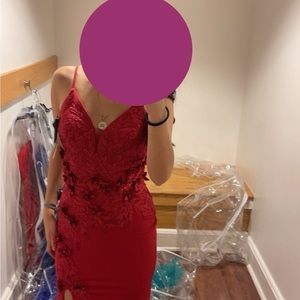 beautiful red prom dress worn once! i’m up for offers